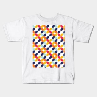 Mid Century Modern Petal Print Pattern Kids T-Shirt